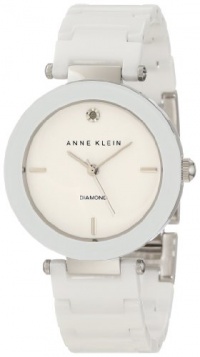 Anne Klein Women's AK/1019WTWT Ceramic Diamond Dial White Bracelet Watch