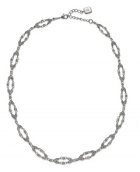 Pave your own brand of fashion with this shimmering station necklace from Lauren Ralph Lauren. The diamond-linked design shines with crystal accents. Crafted in rhodium-plated brass. Approximate length: 18 inches + 2-inch extender.