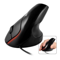 Anker® Vertical Ergonomic Optical Mouse for Windows and Mac OS, Wired, USB, 1000 DPI, 5 Buttons - Black