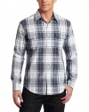 Perry Ellis Men's Long Sleeve Slim Large Plaid Woven Shirt