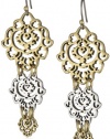 Lucky Brand Two-Tone Triple Openwork Drop Earrings