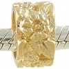 Flower 14K Gold on 925 Sterling Silver Spacer Bead fits European Charm Bracelet