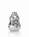 PANDORA's sterling silver snowman evokes memories of playful days in a winter wonderland.