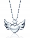 Alex Woo Little Rock Star Heart with Silver Wings Pendant Necklace