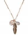 Flight of fancy. This necklace from Lucky Brand is crafted from gold- and silver-tone mixed metal, with semi-precious rock crystal accents for a stylish approach. Item comes packaged in a signature Lucky Brand Box. Approximate length: 30 inches. Approximate drop: 1-7/8 inches.