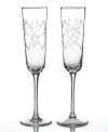 Martha Stewart Collection Glassware, Set of 2 Petal Trellis Toasting Flutes