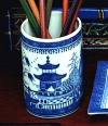 Mottahedeh Blue Canton Pencil Cup 4 in