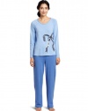 Hue Sleepwear Women's Heathered Fleece Ready Set Go Thermal Sleepwear Set