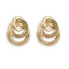 Brushed 14K Gold Plated Interlocking Circle Earrings - Italian Designer Inspired