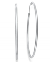 Go bold with these large hoop earrings by Unwritten. Crafted in sterling silver. Approximate diameter: 3 inches.