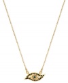 All eyes will be on you with this pendant necklace from RACHEL Rachel Roy. Crafted from gold-tone mixed metal and accented with glass stones, it's quite the sight. Approximate length: 14 inches + 2-inch extender. Approximate diameter: 3/4 inch.