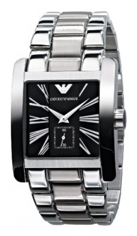 Emporio Armani Quartz, Black Dial with Stainless Steel Bracelet - Men's Watch AR0181