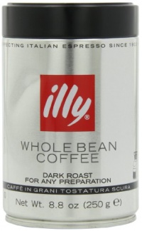 illy Caffe Scuro Whole Bean Coffee (Dark Roast, Black Top), 8.8-Ounce Tins (Pack of 2)