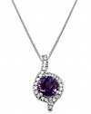 Effy Jewlery 14K White Gold Amethyst and Diamond Pendant, .70 TCW