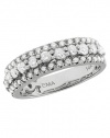 Effy Jewlery 14K White Gold Diamond Band, .95 TCW Ring size 7