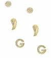 G by GUESS Wing, G, & Fireball Stud Earrings, GOLD