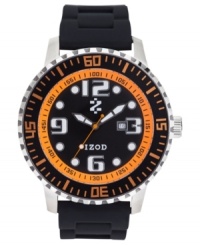 Boost your casual looks with the bright color of this sport watch from Izod.