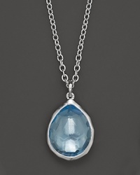 A blue topaz teardrop pendant necklace in sterling silver from Ippolita.