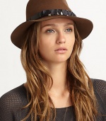 A leather band adds safari charm to this timeless wool fedora. Leather bandBrim, about 2Body: WoolTrim: LeatherSpot cleanMade in USA of imported fabric