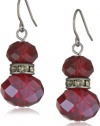 Kenneth Cole New York Modern Garnet Faceted Bead Double Drop Earrings