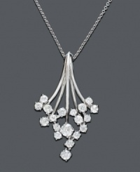 Let waves of diamonds wash over you with this extraordinary waterfall pendant. Necklace crafted with multitudes of round-cut diamonds (3/4 ct. t.w.) in 14k white gold. Approximate length: 17 inches. Approximate drop: 1 inch.