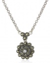 Judith Jack Starlight Sterling Silver and Marcasite Mini Pendant Necklace