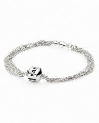 Make a bold statement in PANDORA's sterling silver multi-strand bracelet, an ideal display for a single beloved clip.