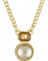 Anne Klein PALATINE Gold-Tone Champagne Colored Pearl and Topaz Pendant Necklace