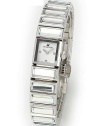 Swarovski Crystal Stainless Steel Ladies Clear Crystal Jewelry Silver Baguette Bracelet Watch 999984