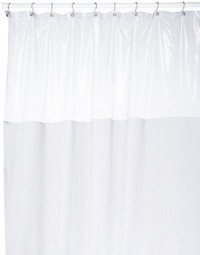 Extra Heavy VINYL Shower Curtain Anti-Bacterial - with Clear Top