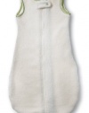 Swaddledesigns Organic Zzzipme Sack Eco Fleece with Color Trim, Natural/Kiwi, 6-12 Months