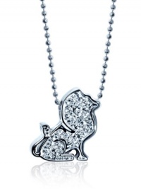 Alex Woo Little Signs Diamond and 14k White Gold Leo Pendant Necklace