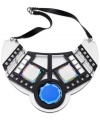 The future is now. This retro statement necklace from Bar II boasts sci-fi style with color block acrylic stones with an electric feel. Approximate length: 18 inches. Approximate drop 4-1/4 inches.