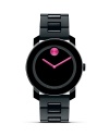 Neon accents lend up-to-the-minute style to this sleek black watch from Movado BOLD.