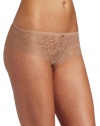 Calvin Klein Women's Naked Glamour All Lace Hipster Brief, Buff, Small