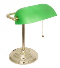 Banker's Lamp with Green Glass Shade Brass Finish (Bulb not included)