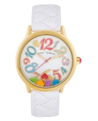 Your heart will go a-flutter for this colorful and quirky watch from Betsey Johnson.