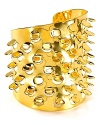 Fall for the textured allure of this scale-like statement cuff, which is crafted from gold tone plate. By Alexis Bittar.