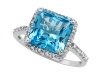 Blue Topaz Ring by Effy Collection® in 14 kt White Gold Size 7.5 LIFETIME WARRANTY