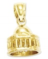 Add this tiny icon for a symbolic touch to you look. This 3-dimensional Jefferson Memorial charm is crafted in solid, polished 14k gold. Chain not included. Approximate length: 6/10 inch. Approximate width: 4/10 inch.