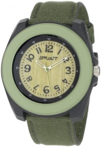 Sprout Unisex ST2001DGBKDG Eco-Friendly Corn Resin Green Organic Cotton Strap Watch