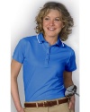 Ed Garments Women's Tipped Collar Wicks Moisture Polo Shirt, MARINA BLUE, Medium