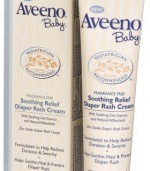 Aveeno Baby Diaper Rash Cream, Fragrance Free, 3.7-Ounce Tubes (Pack of 3)