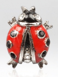 From the Pins Collection, add a glimmering flourish to any outfit with the Caroline Lady Bug Tack Pin.Enamel and crystalSilvertoneHandmade, hand-enameled and hand-set0.5L X 0.25WImported