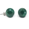 Bling Jewelry 925 Sterling Silver Malachite Ball Stud Earrings 8mm