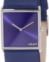 a.b. art Women's E109 Series E Stainless Steel Swiss Quartz Blue Dial and Leather Strap Watch