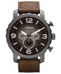 A versatile chronograph watch made for travel and work from Fossil's Nate collection.