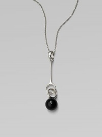 This refined piece features a single smooth black agate stone upon a narrow sterling silver circle link on a delicate link chain. Sterling silverBlack agateLength, about 31Pendant length, about 2¾Toggle closureImported 