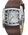 Diesel Quartz Brown Leather Silver Dial Men's Watch - DZ1317