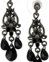 1928 Jewelry Noir Black Crystal Hues Mini Chandelier Earrings